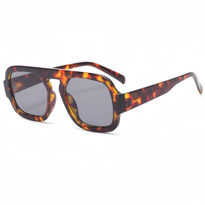 Retro Leopard Double Beam sunglasses Aviator glasses