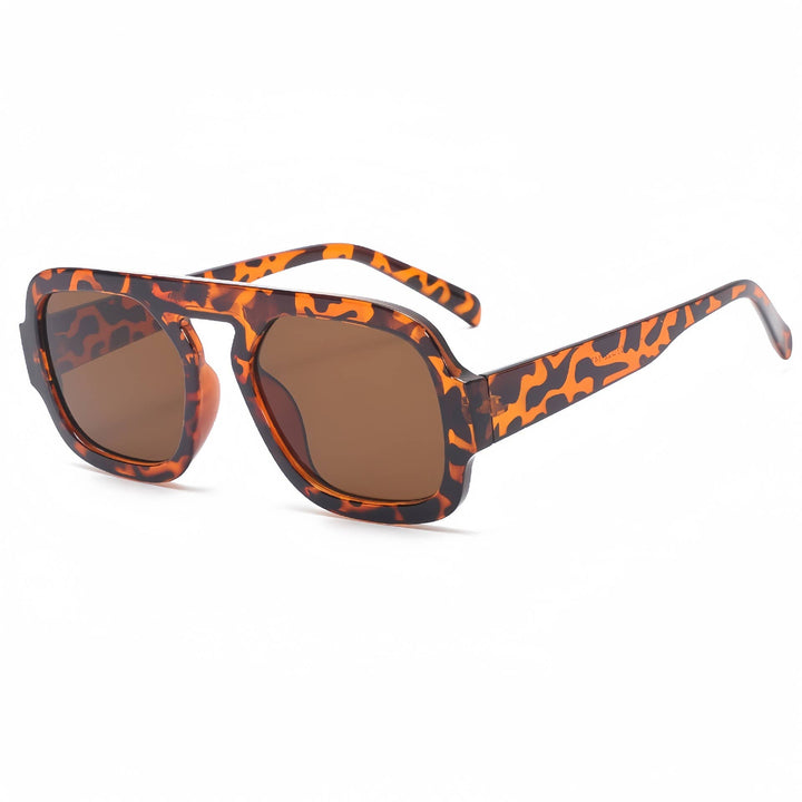 Retro Leopard Double Beam sunglasses Aviator glasses