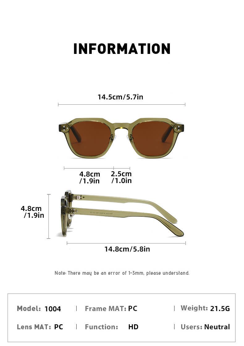Retro Street Style Square Frame Sunglasses