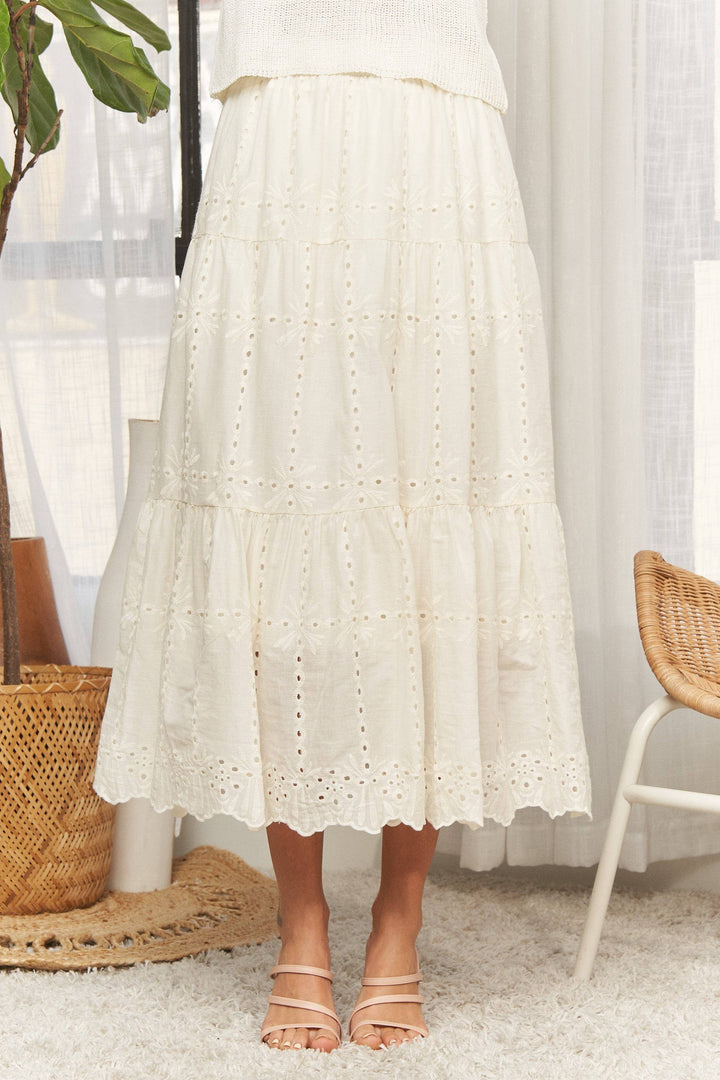 TIERED MIDI SKIRT- LES4074