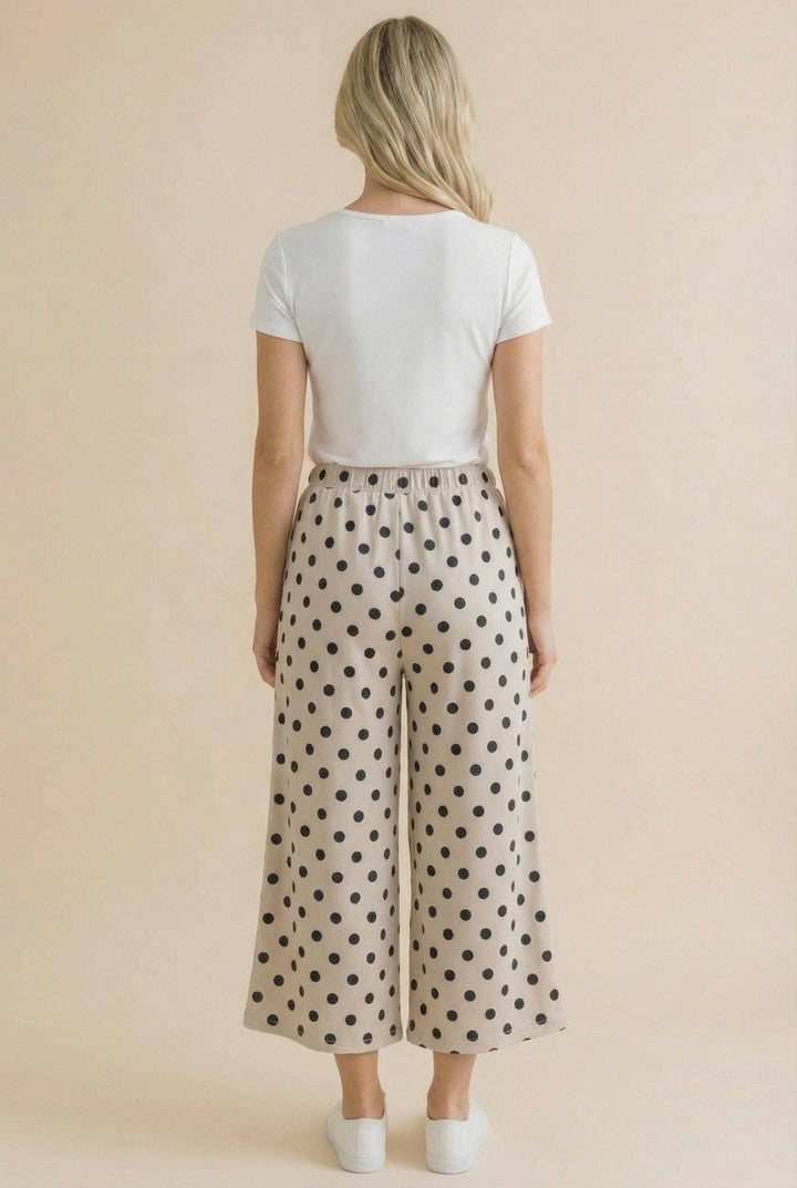 Elastic Waist Polka Dot Pants
