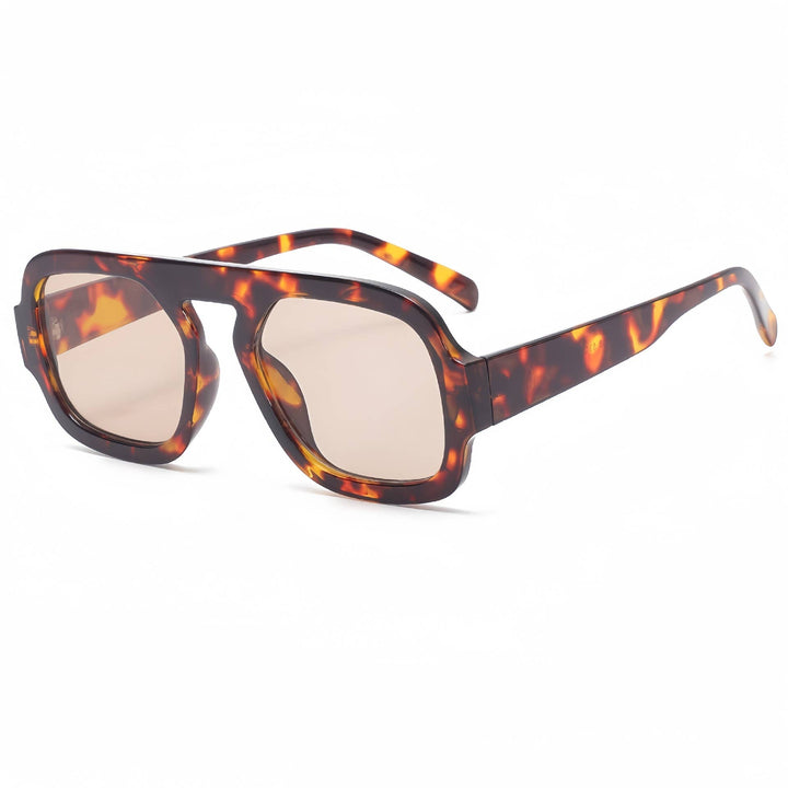 Retro Leopard Double Beam sunglasses Aviator glasses