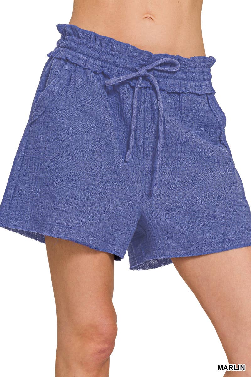 Double Gauze Drawstring Shorts